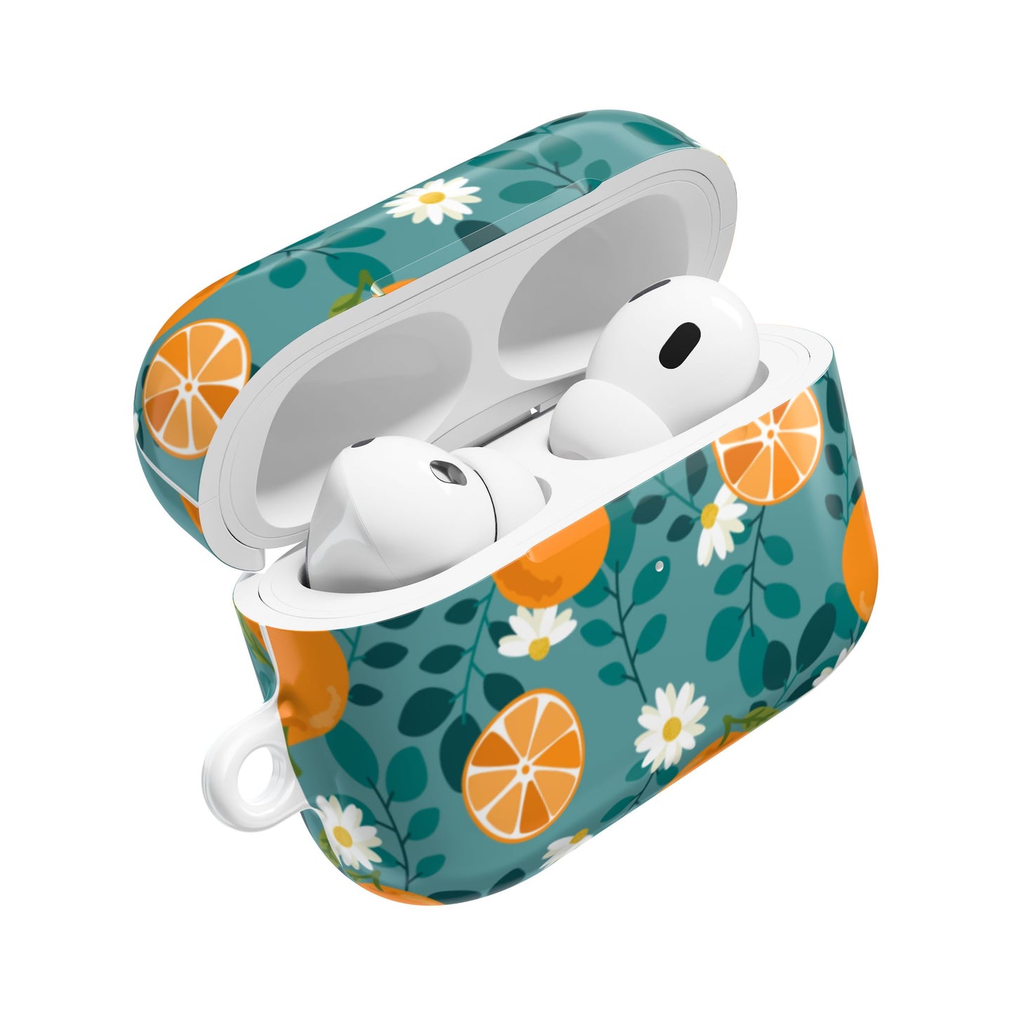 Vibrant Floral Orange AirPod Generation 2 Case – Citrus & Daisy Design
