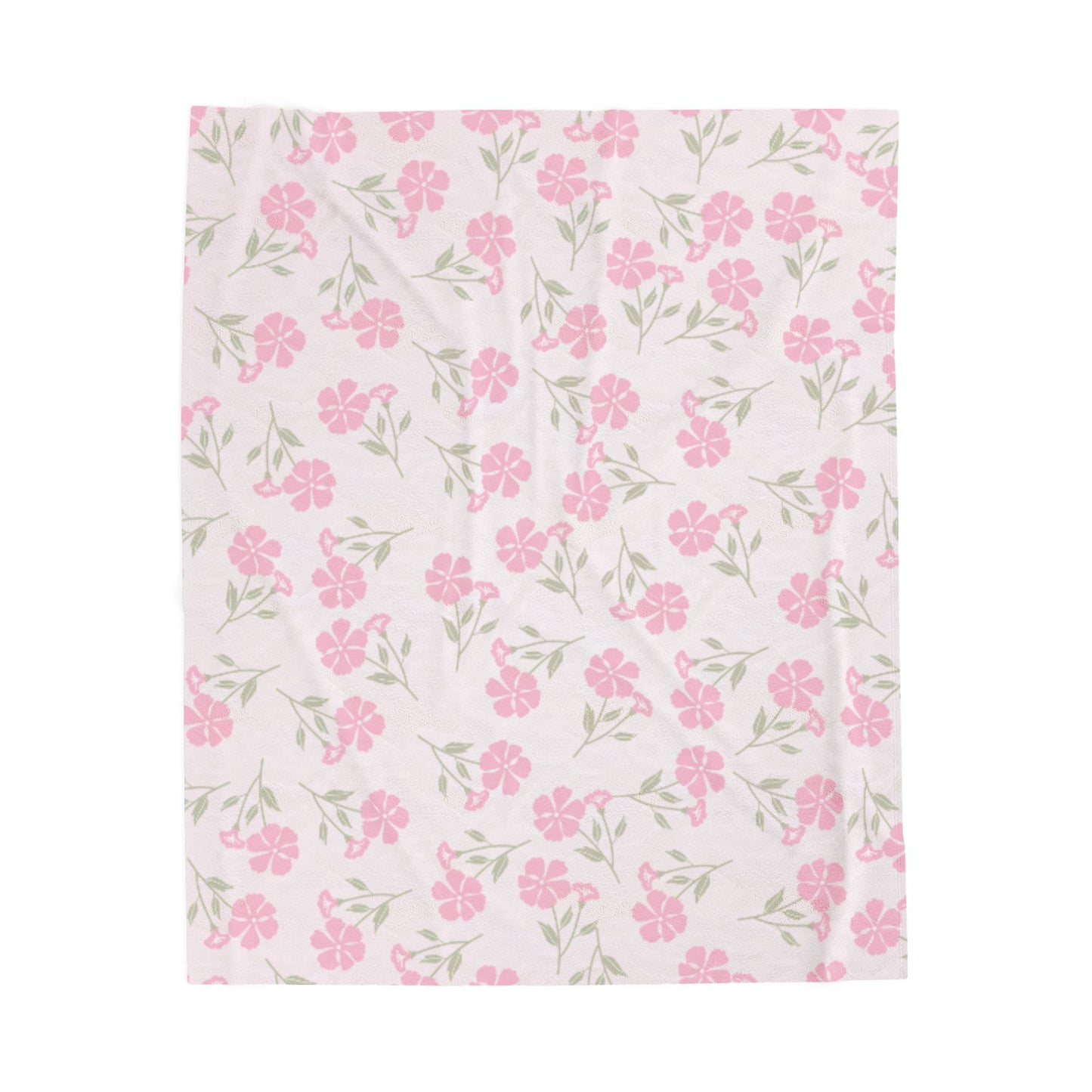 Adorable Cozy Pink Floral Velveteen Plush Blanket Perfect For Your Home or Gift