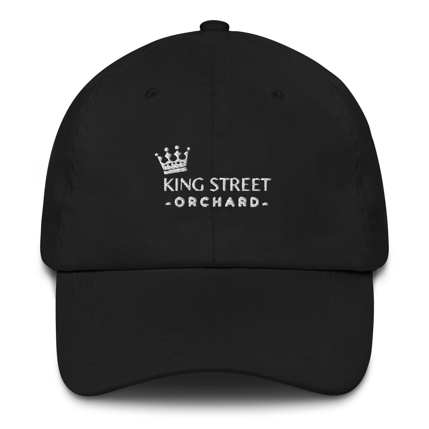 Black Dad's Hat with the King Street Orchard Logo
