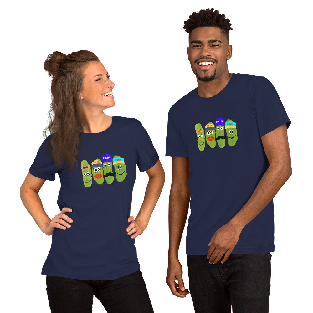 Pickleball Fun Unisex T-Shirt that Showcases ACES, DIG, PLAYER, AND DINK
