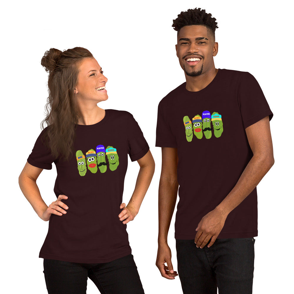 Pickleball Fun Unisex T-Shirt that Showcases ACES, DIG, PLAYER, AND DINK