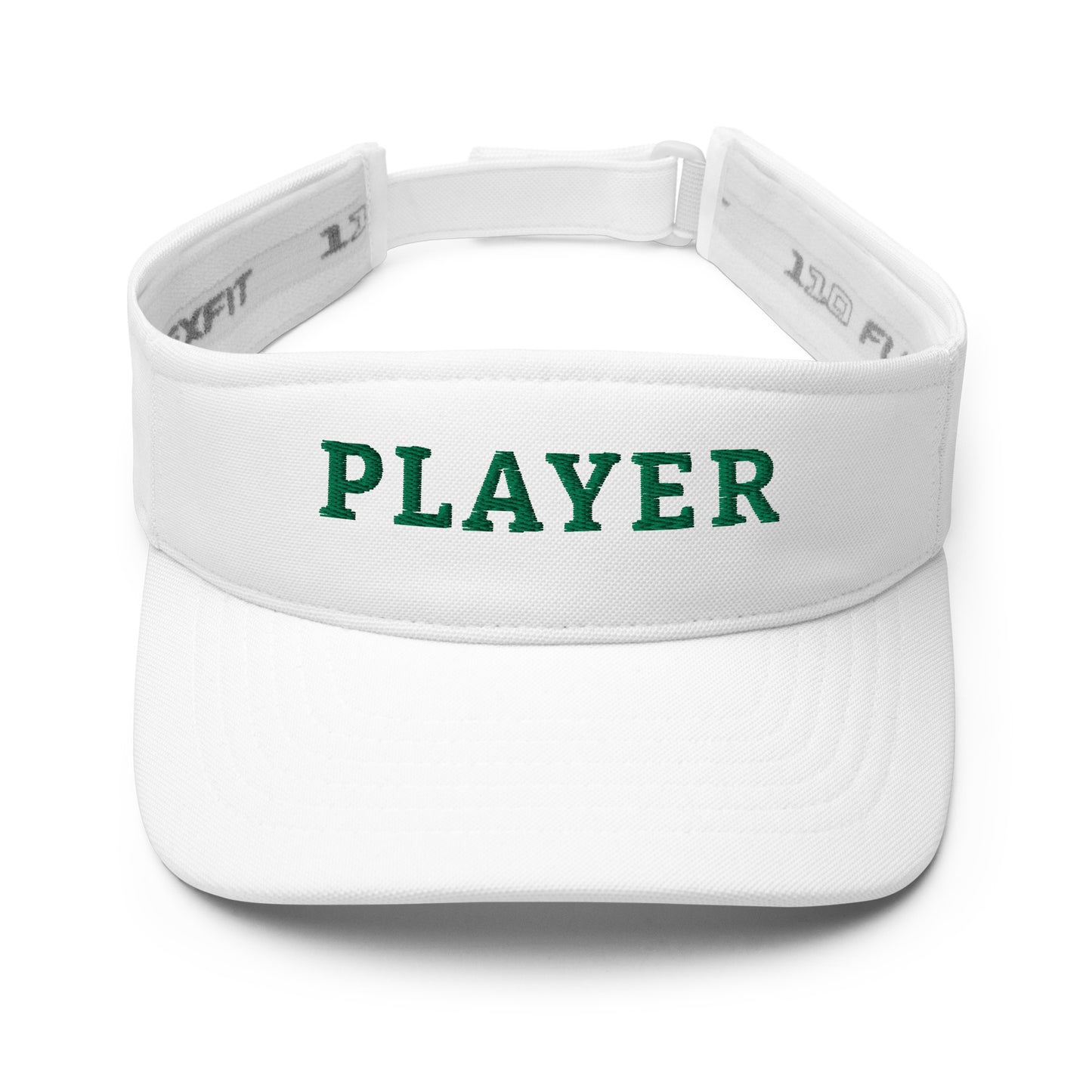 White Pickleball Sun Visor with Green Embroidered Word, PLAYER | Best Pickleball Gift | Ladies Pickleball Hat | Embroidered Pickleball Hat