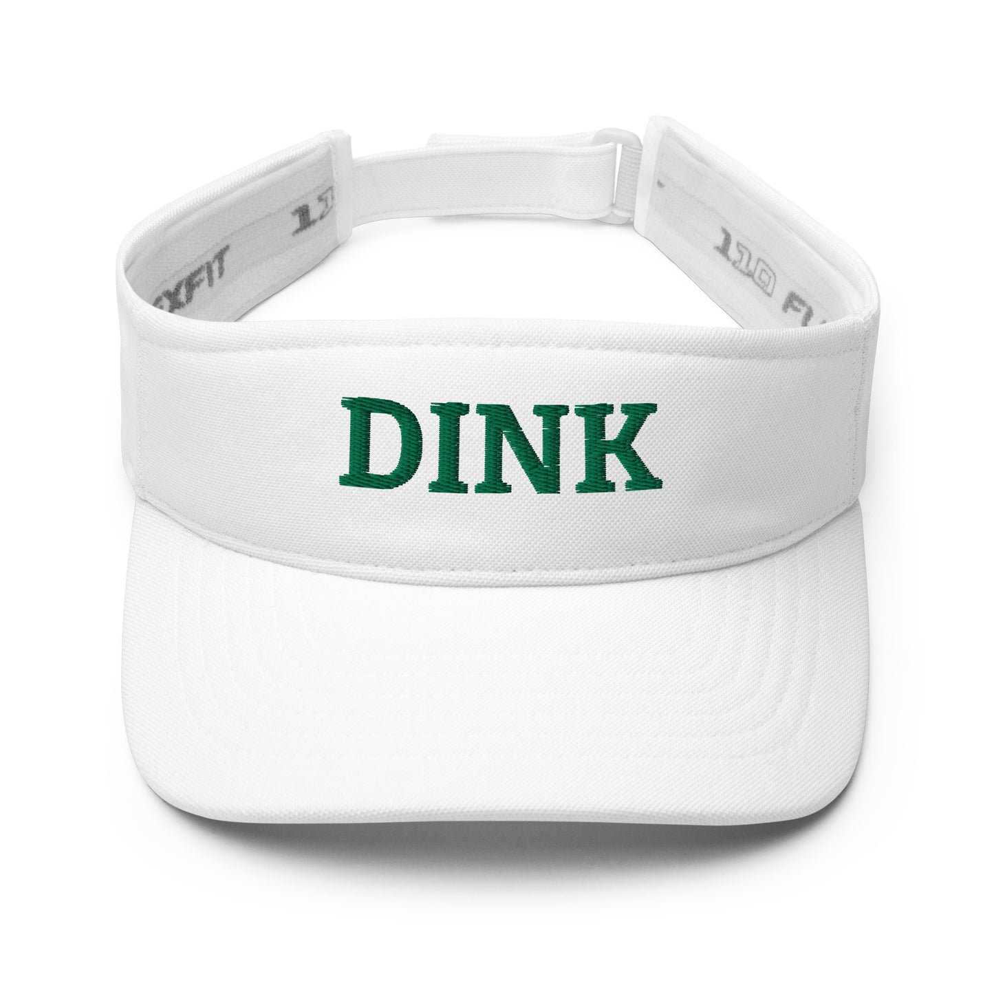 White Pickleball Sun Visor with Green Embroidered Word, DINK | Best Pickleball Gift | Ladies Pickleball Hat | Embroidered Pickleball Hat
