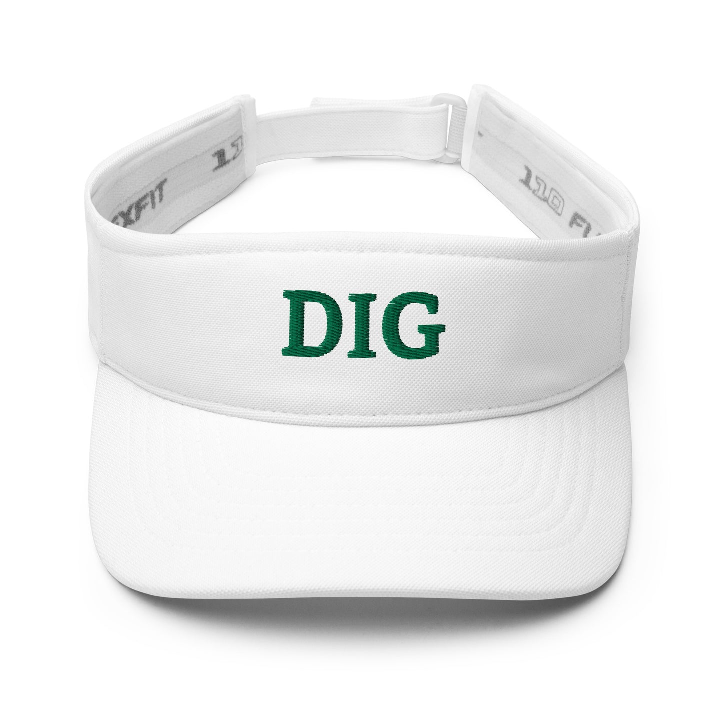 White Pickleball SunVisor with Green Embroidered Word, DIG | Best Pickleball Hat| Pickleball Gift for Friend