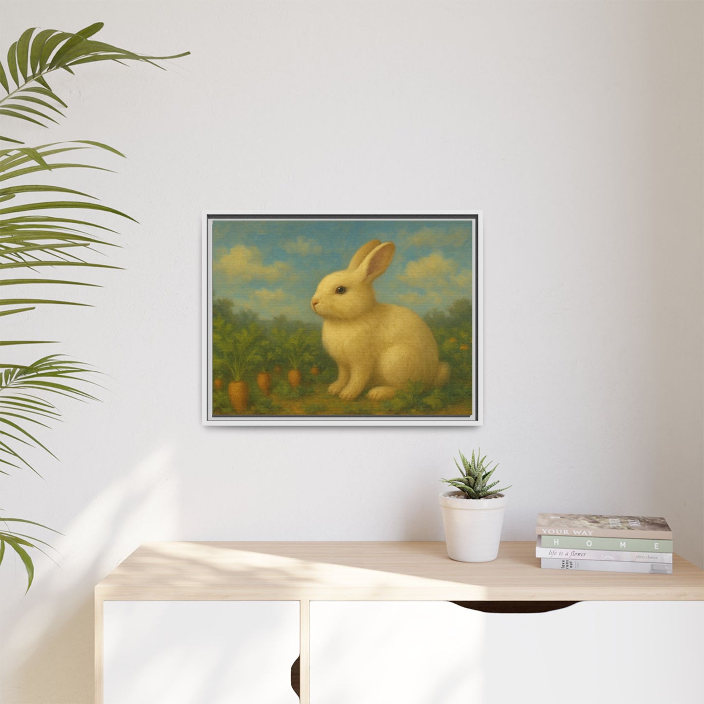 Vintage Bunny Painting Canvas