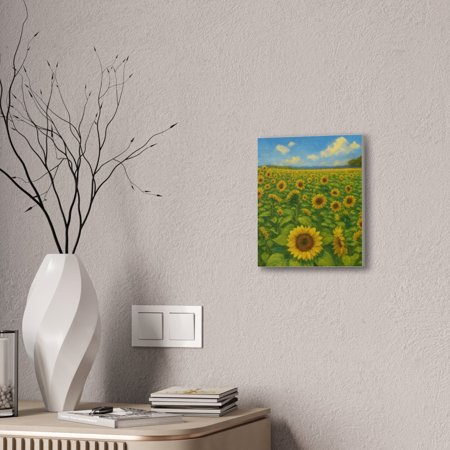 Sunflower Field Canvas Print — Stretched Gallery Wrap Wall Art