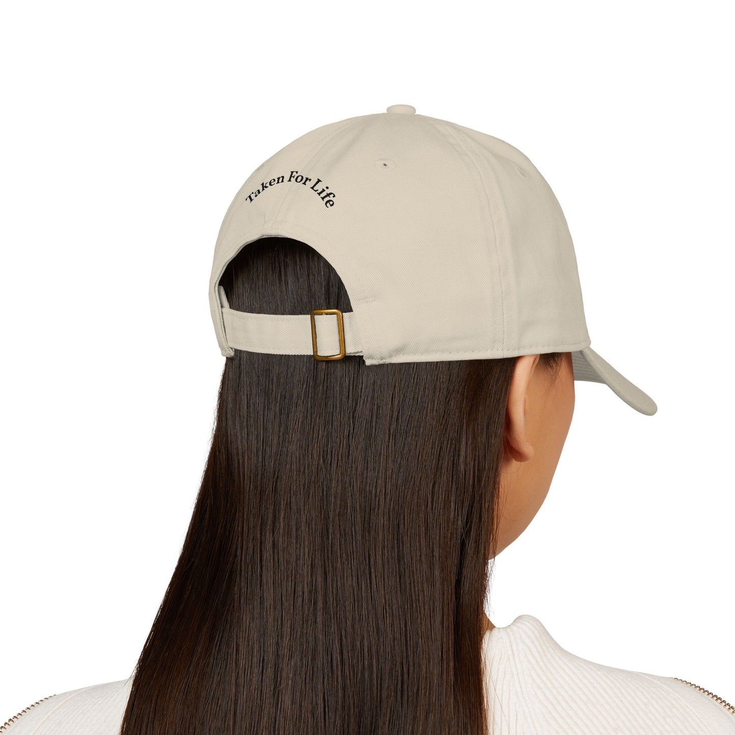 Bride Baseball Cap — Embroidered "Taken for Life" Backing — Bachelorette Gift
