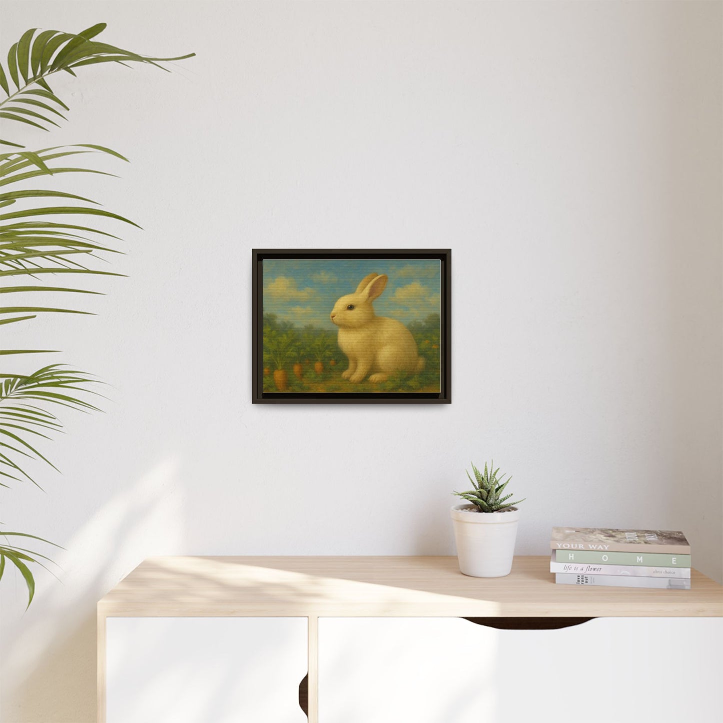 Vintage Bunny Painting Canvas