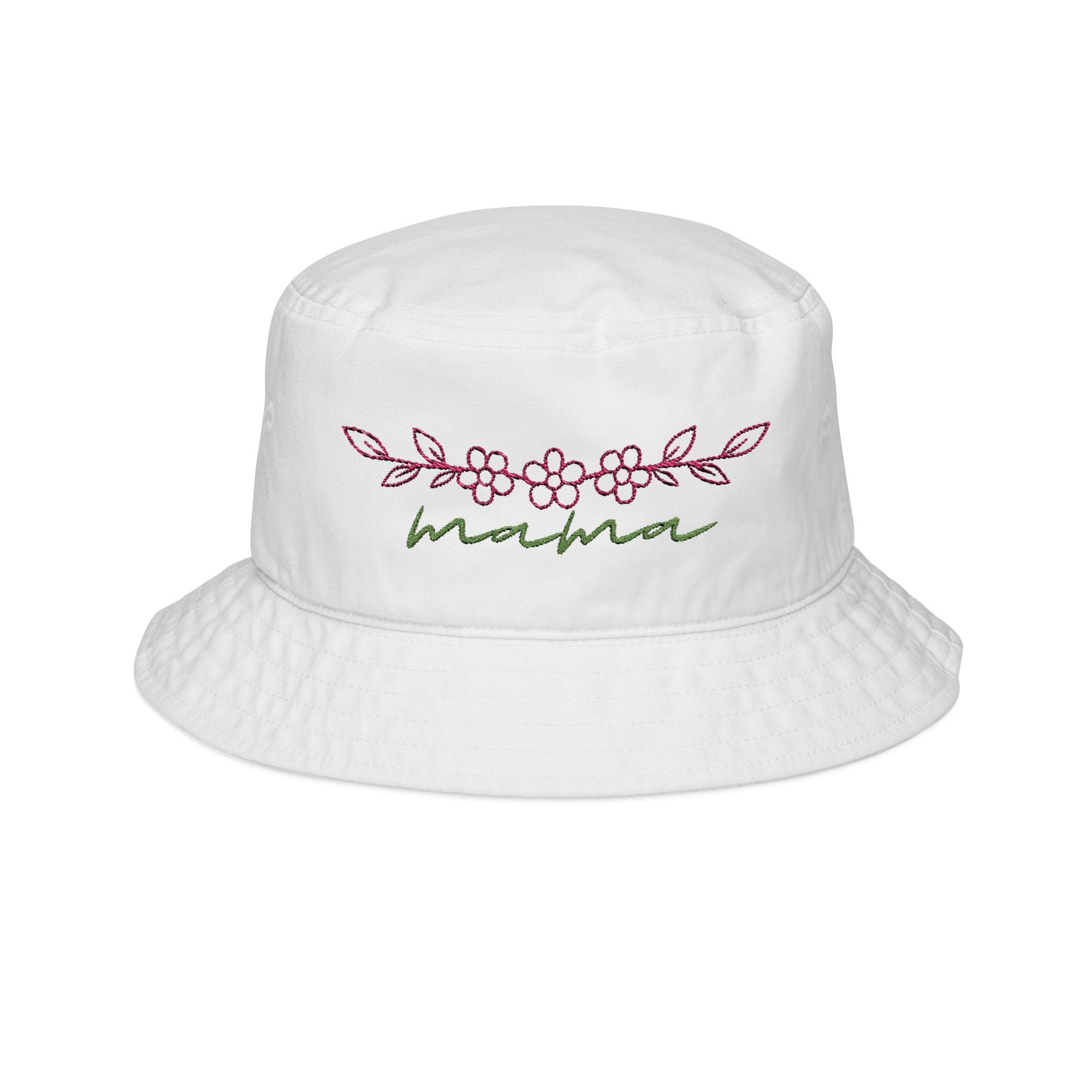 Embroidered 'mama' Floral Bucket Hat — Casual Mom Sun Hat