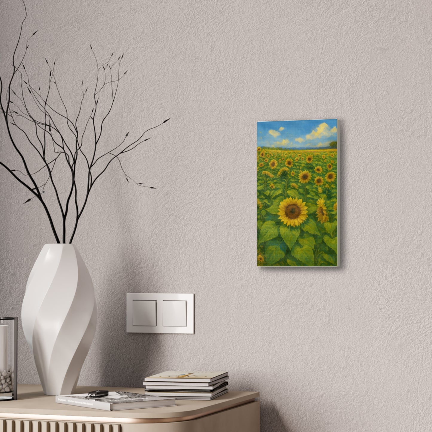Sunflower Field Canvas Print — Stretched Gallery Wrap Wall Art