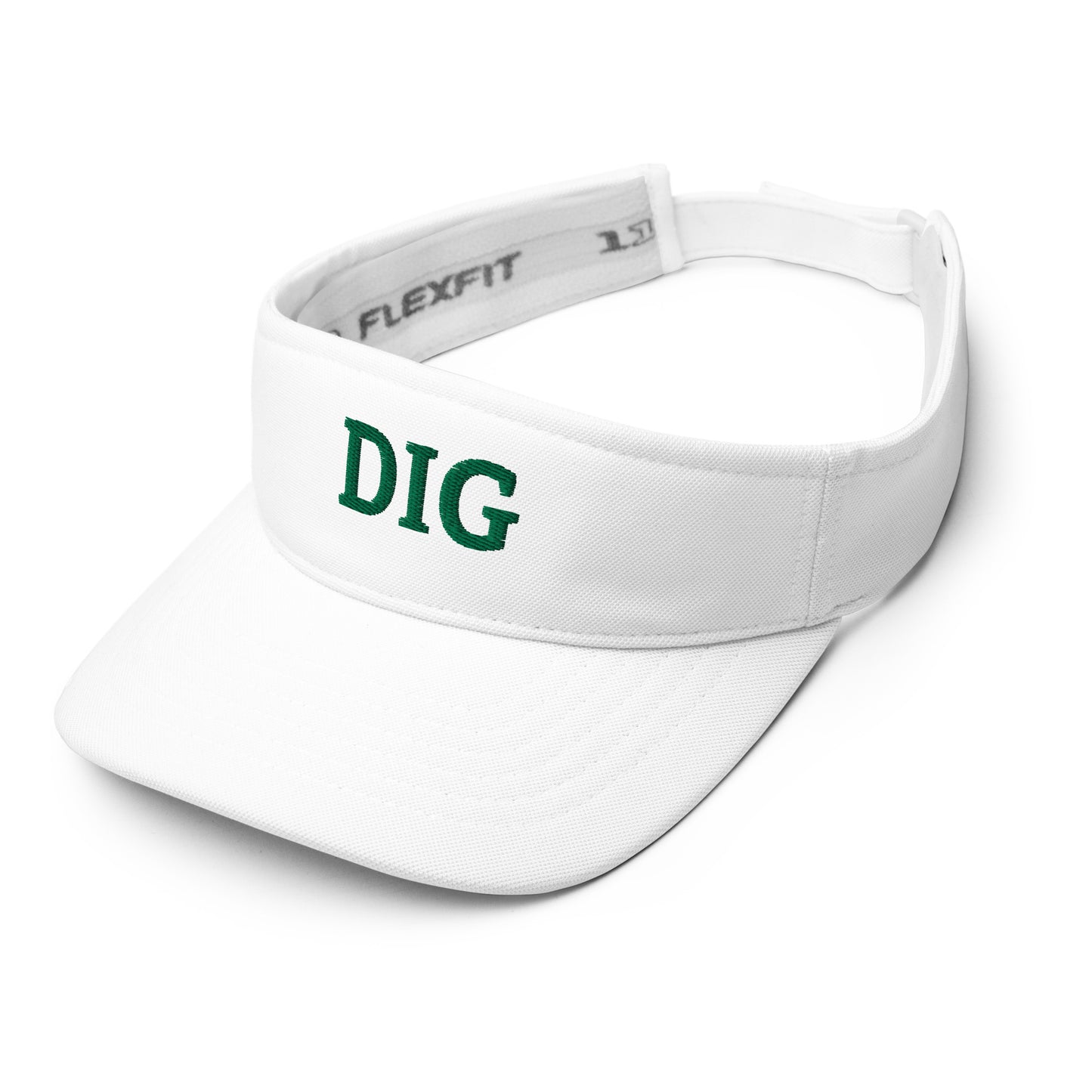 White Pickleball SunVisor with Green Embroidered Word, DIG | Best Pickleball Hat| Pickleball Gift for Friend